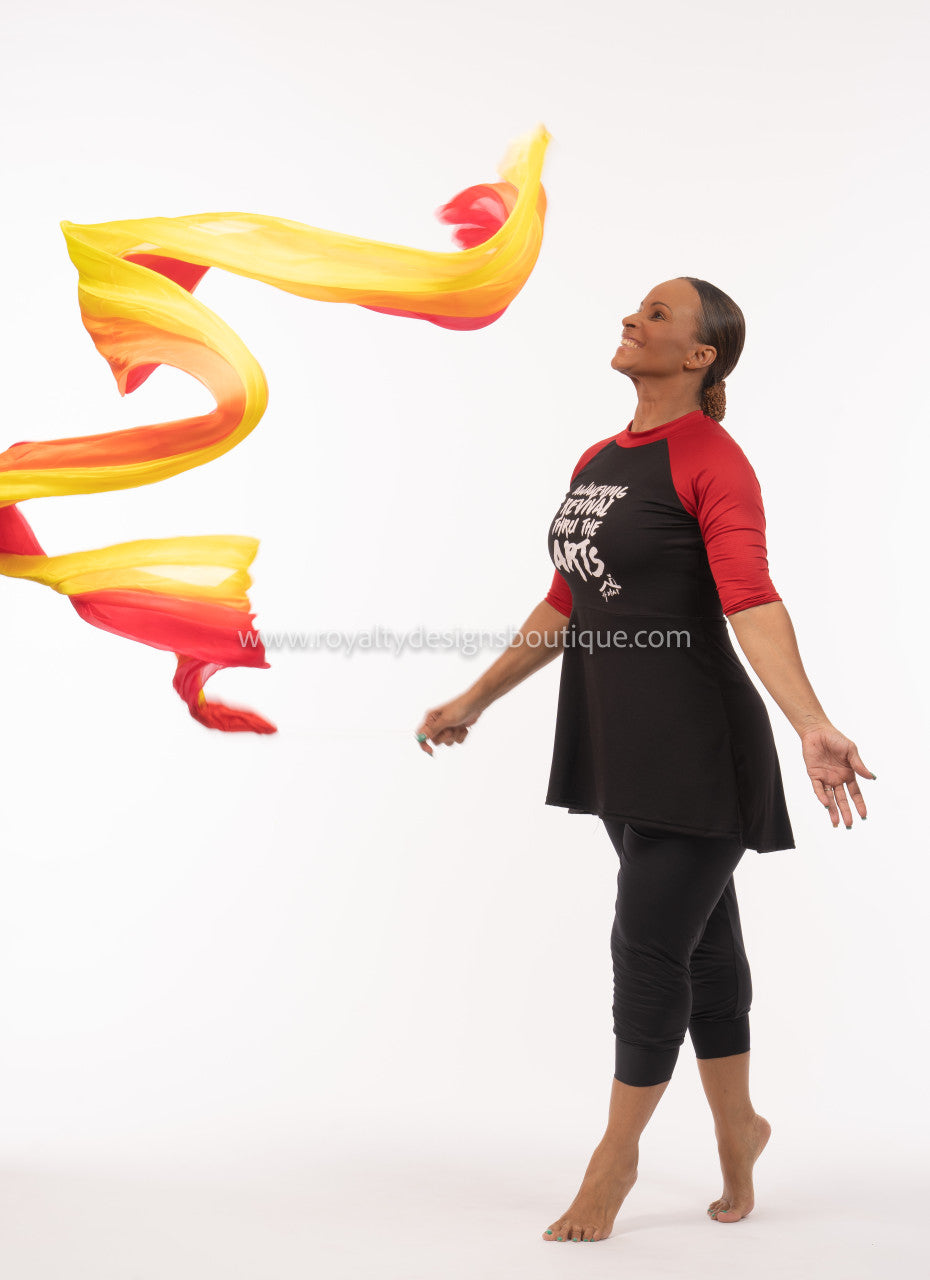 Fire Throw Streamer - Silk Flower Praise and worship Dance Throw Streamer