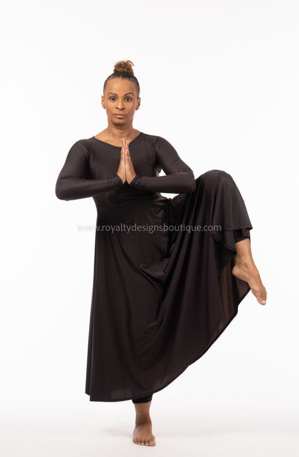 **Black basic long Lycra Dress