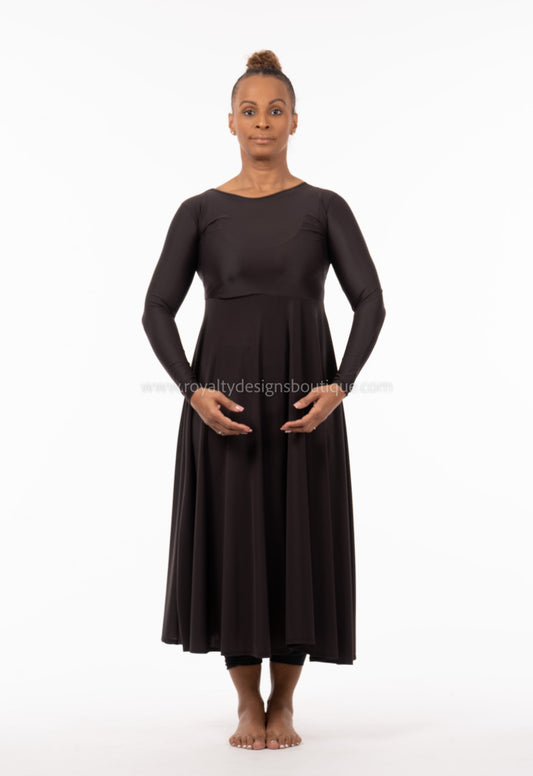 **Black basic long Lycra Dress