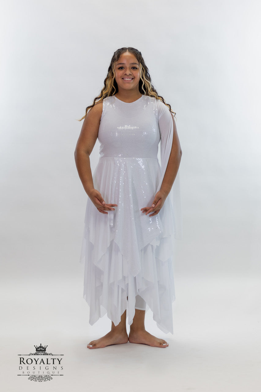 White Revival Dance Tunic with pants attached