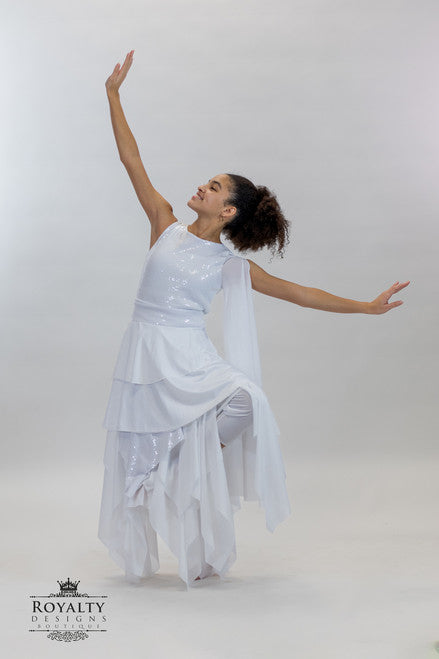 White Revival Dance Tunic with pants attached