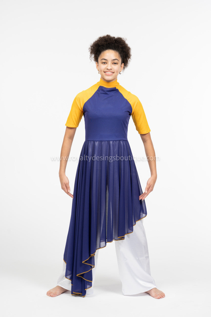 Yellow and Blue  Dance Tunic Dress