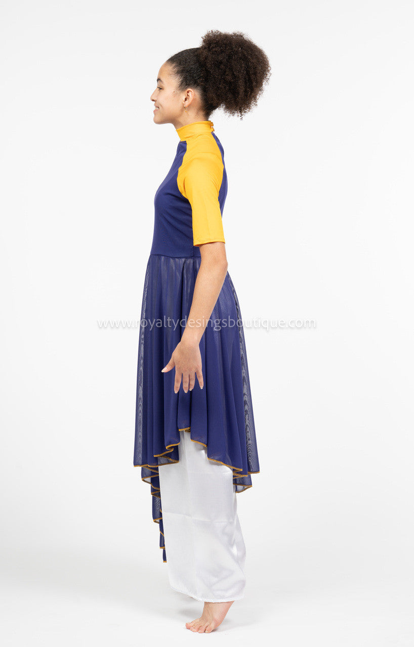 Yellow and Blue  Dance Tunic Dress