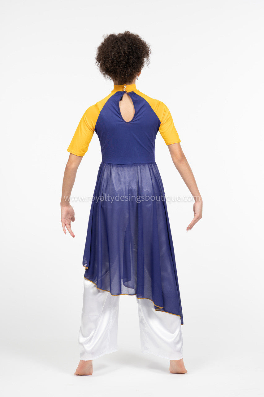 Yellow and Blue  Dance Tunic Dress