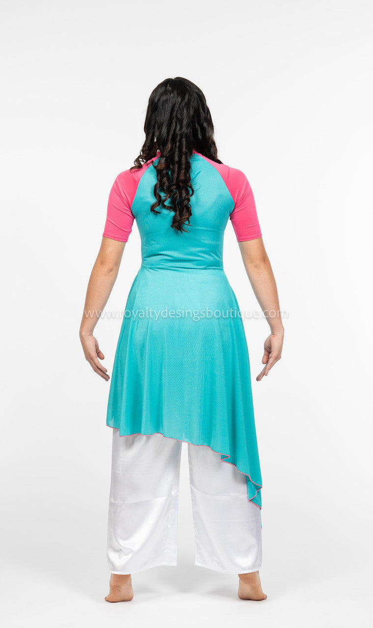 Jubilee Pink and Turquoise Dance Tunic Dress