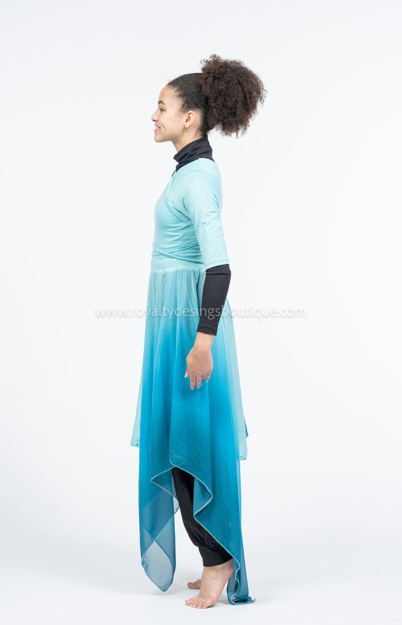 One shoulder  Dance Tunic Dress Deeper Waters Collection