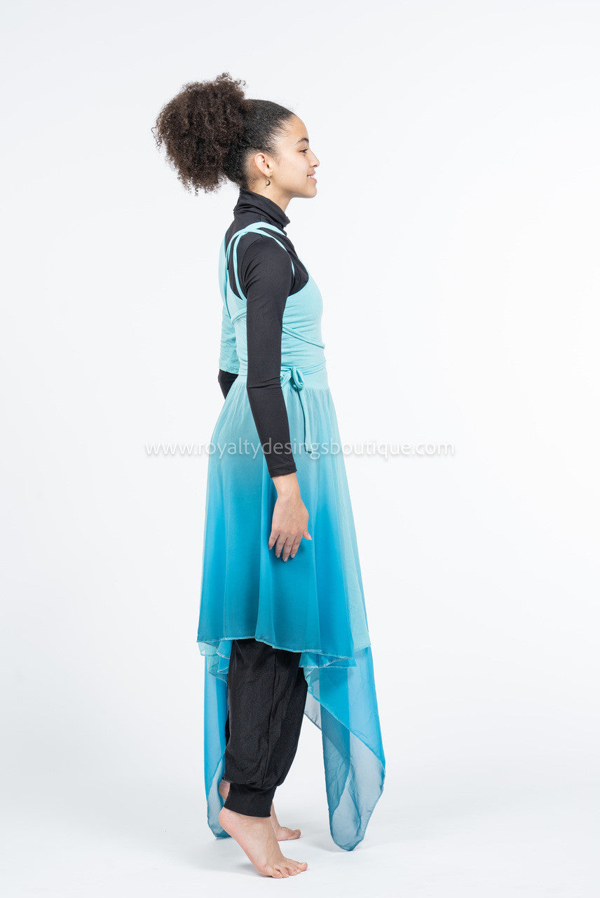 One shoulder  Dance Tunic Dress Deeper Waters Collection