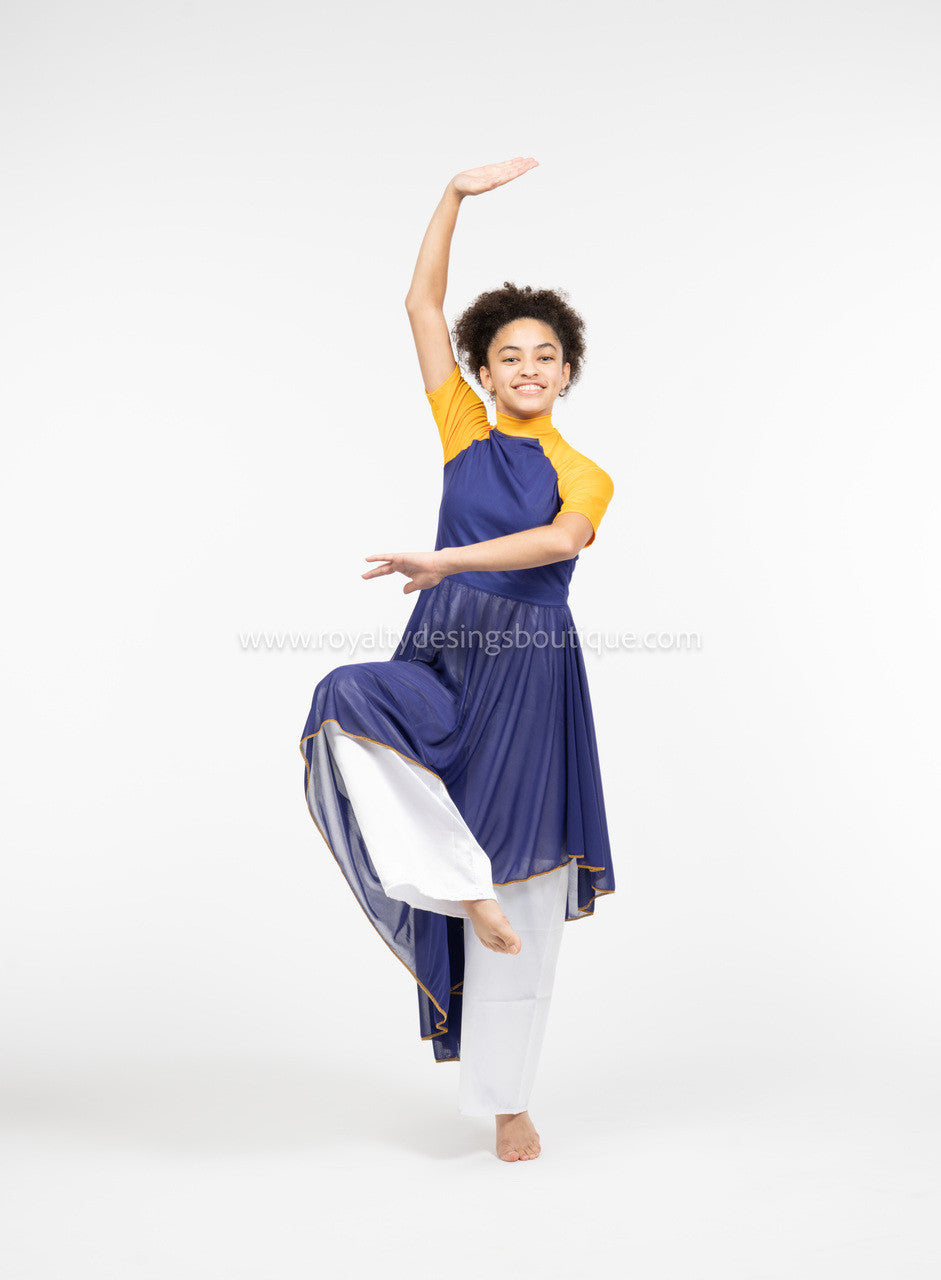 Yellow and Blue  Dance Tunic Dress