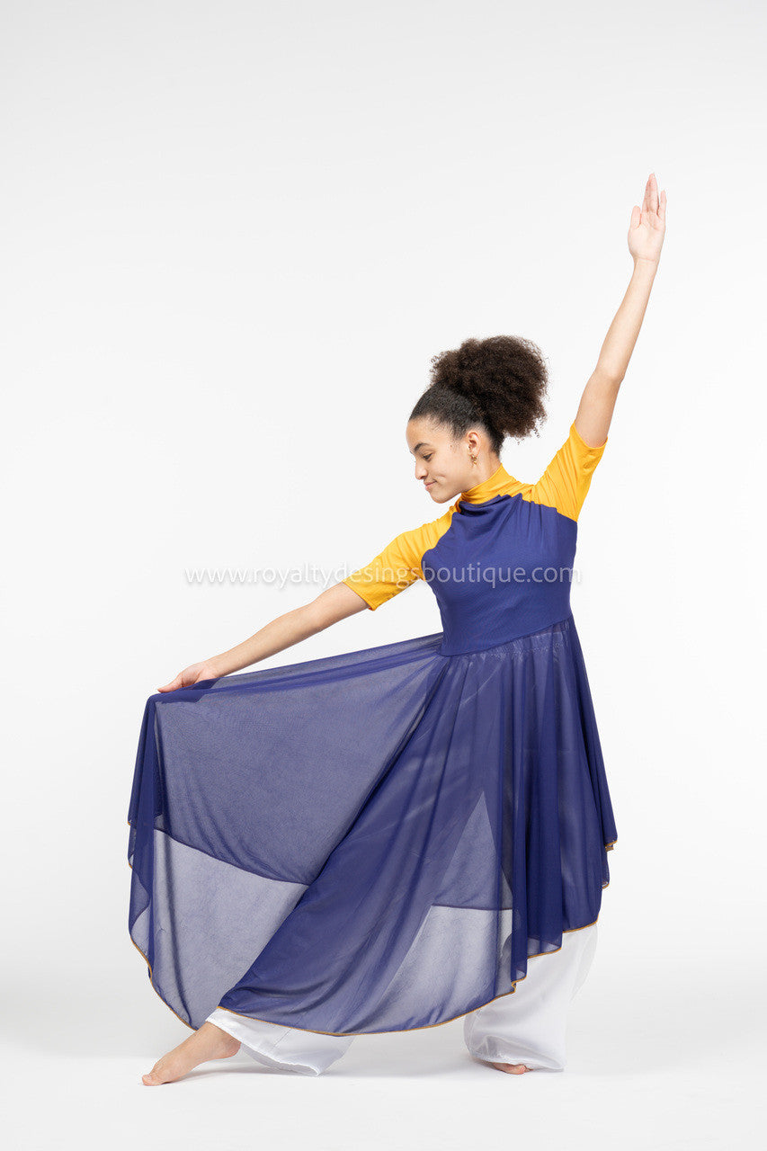 Yellow and Blue  Dance Tunic Dress