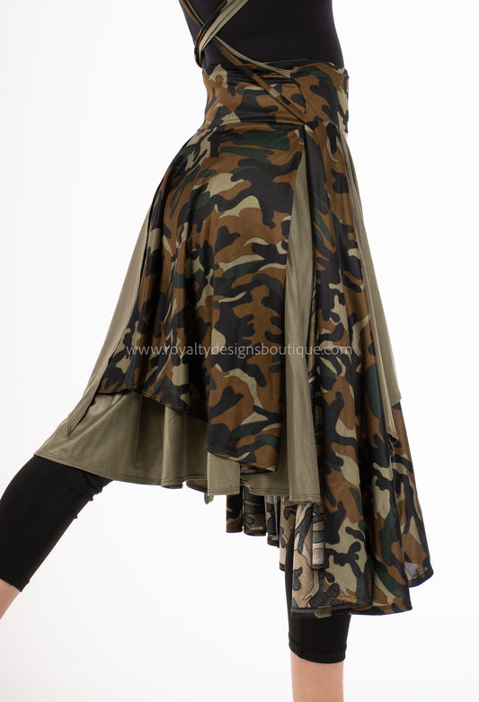 CONQUER Camouflage Wrap Around Skirt