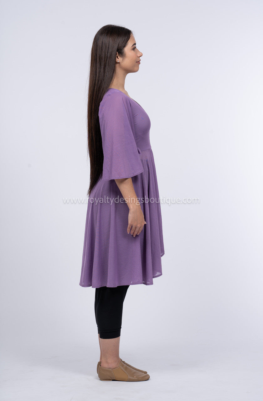 'Rescatada' - Tunica Lilac Mesh Praise Dance Tunic