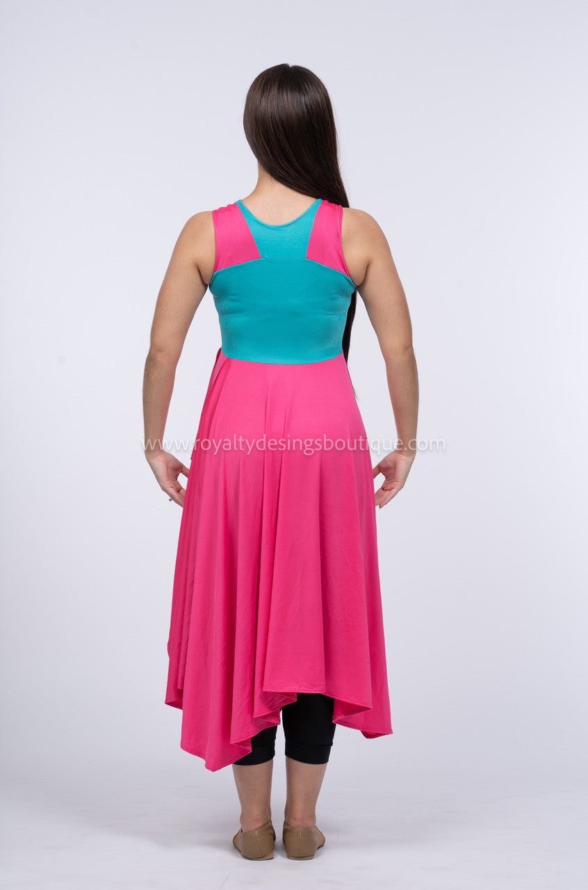 Jubilee Mesh Pink and Turquoise Dance Dress