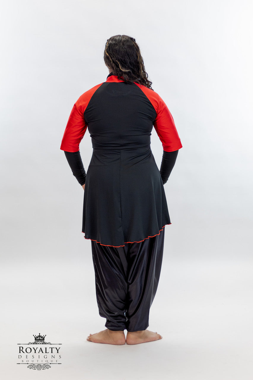 Mid Sleeve HOTAI Uniform Ephod Black and Red