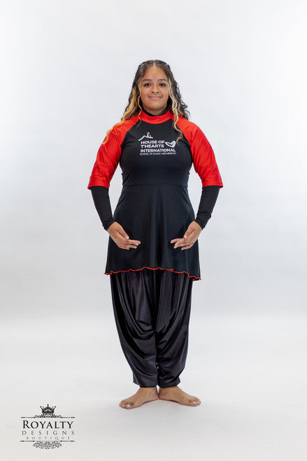 Mid Sleeve HOTAI Uniform Ephod Black and Red